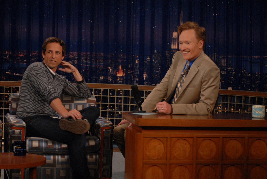 Conan O'Brien first 'late night with the presence of Seth Mayors'