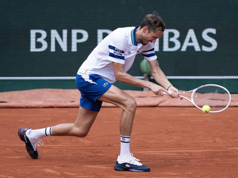 Daniil Medvedev in action ahead of the ATP Rome Open.
