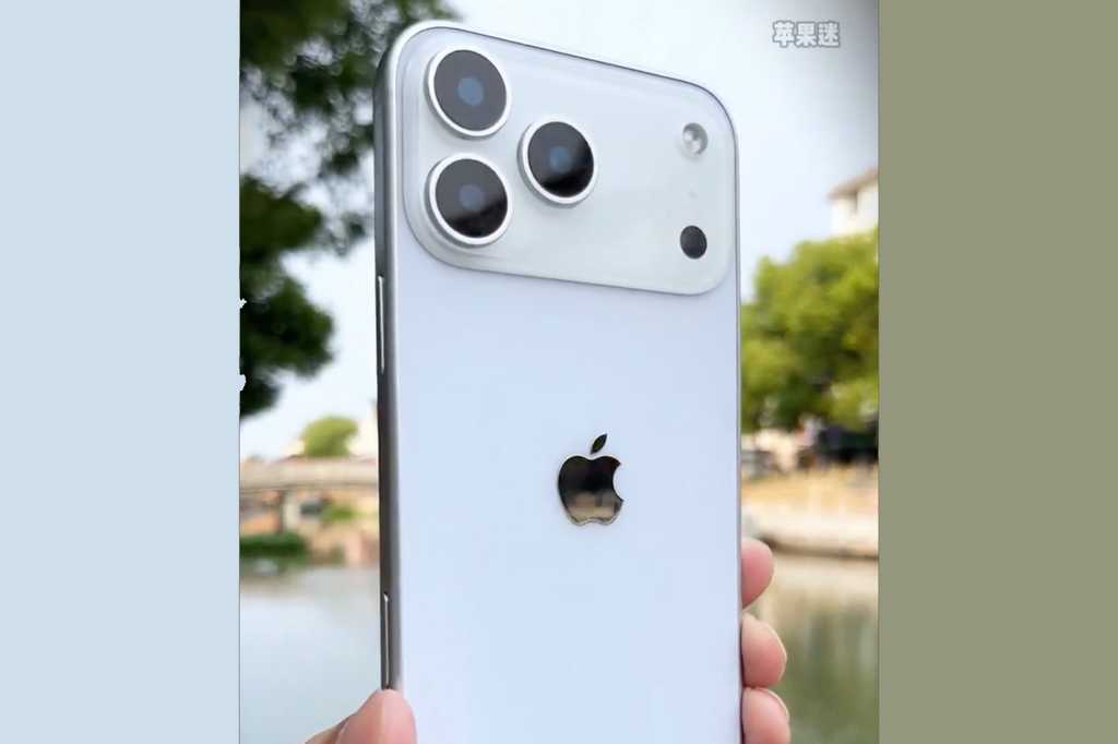 The back of the iPhone 17 Pro Max in a leaked video