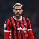 UDINE, ITALY - APRIL 11: Theo Hernandez of AC Milan during the Serie A match between Udinese and AC Milan at Stadio Friuli on April 11, 2025 in Udine, Italy. (Photo by Alessandro Sabattini/Getty Images)