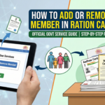 how to add or remove family member in ration card online