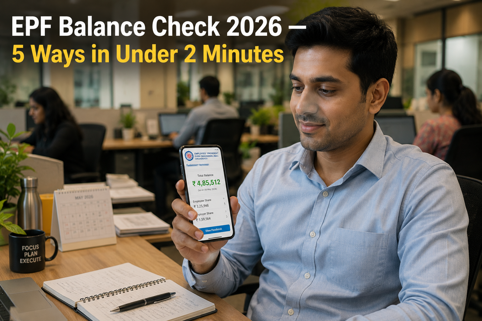 EPF Balance Check 2026: 5 Ways to Check Your PF Balance Right Now — Without Visiting Any Office EPF Balance Check 2026: 5 Ways to Check Your PF Balance Right Now — Without Visiting Any Office